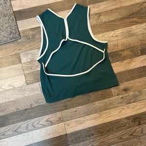 Wild Fable Green Tank Top with White Edging open back 🌤️
